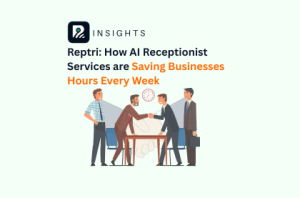A group stood over a table shaking hands and celebrating AI Receptionist Services